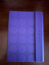 Kalendarz książkowy A5 2024 fioletowy