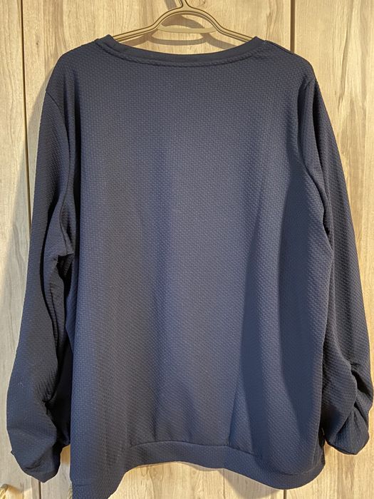 Gina Benotti r 52/54 6XL granatowa damska bluzka marszczony rękaw