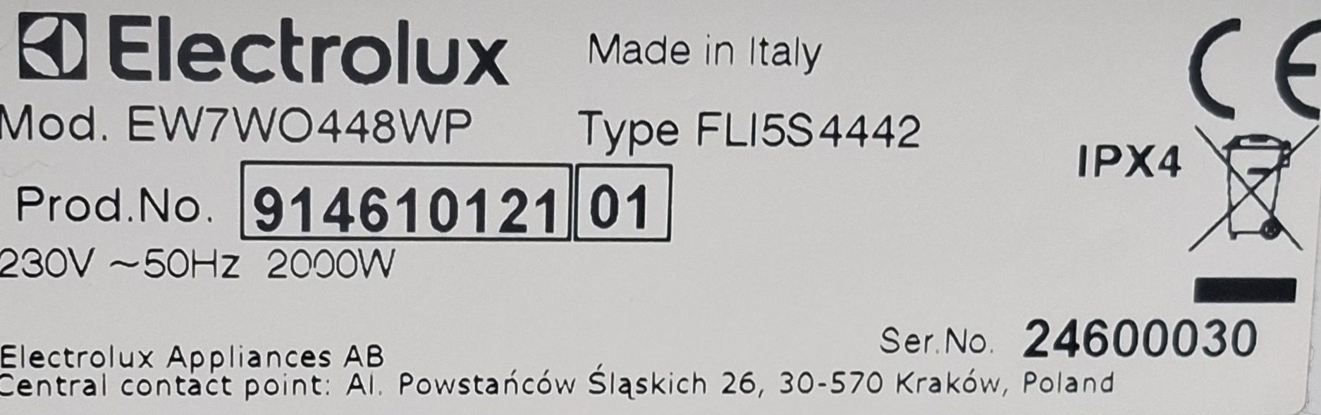 Pralko-suszarka Electrolux 8kg z transportem,Gwarancja