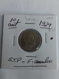 Moeda de 10 centavos 1929 ,bela de S T P