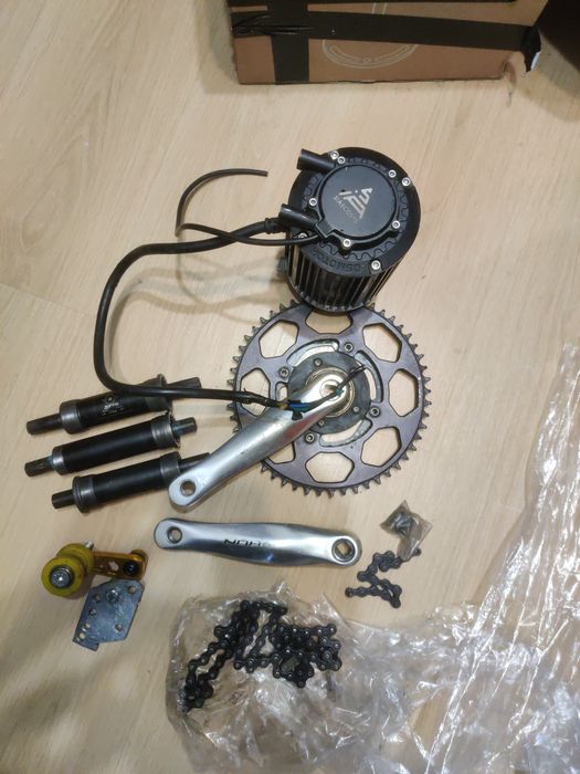 Zestaw do przeróbki roweru na elektryczny QS90 korby z wolnobiegiem