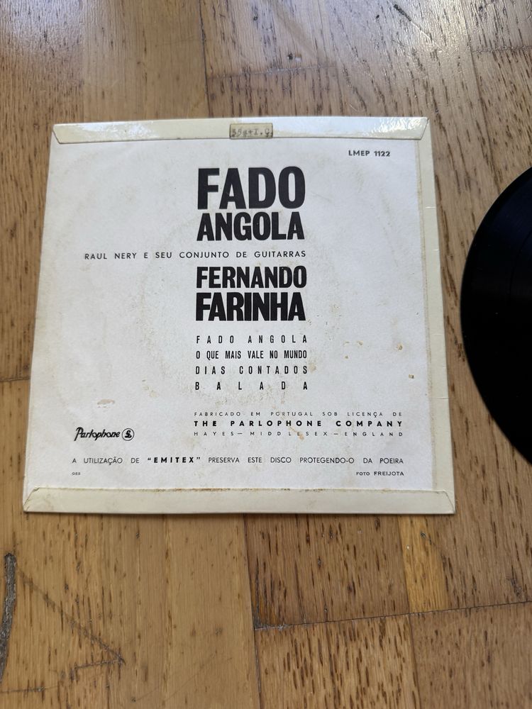 Disco vinil Fernando Farinha - Fado Angola