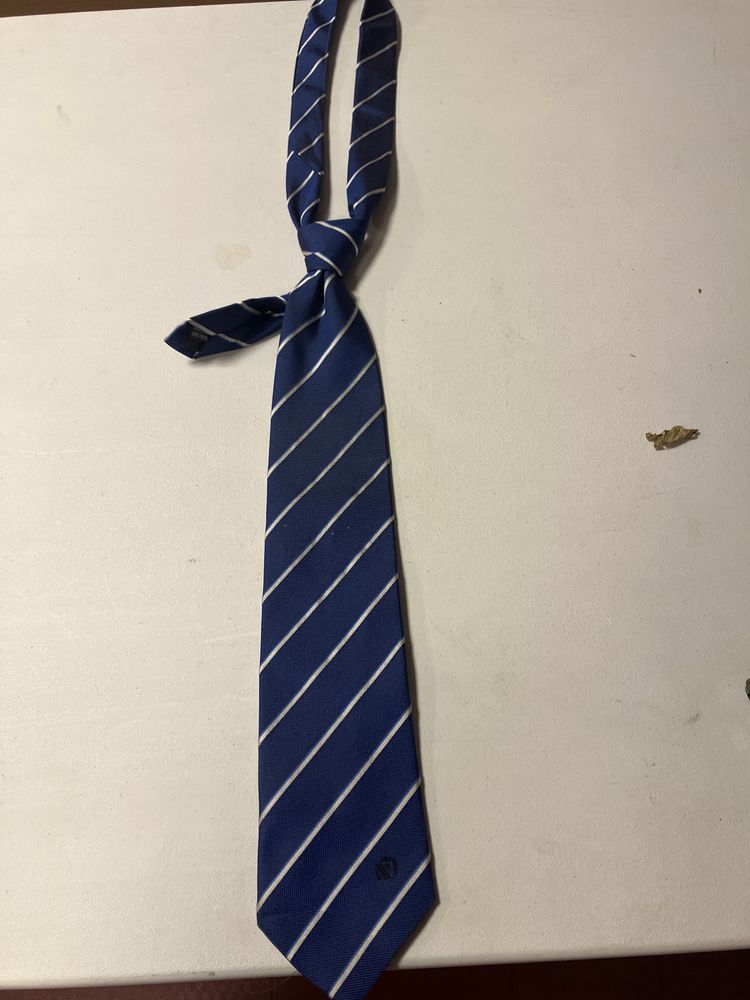 Krawat w prążki Niebieski
