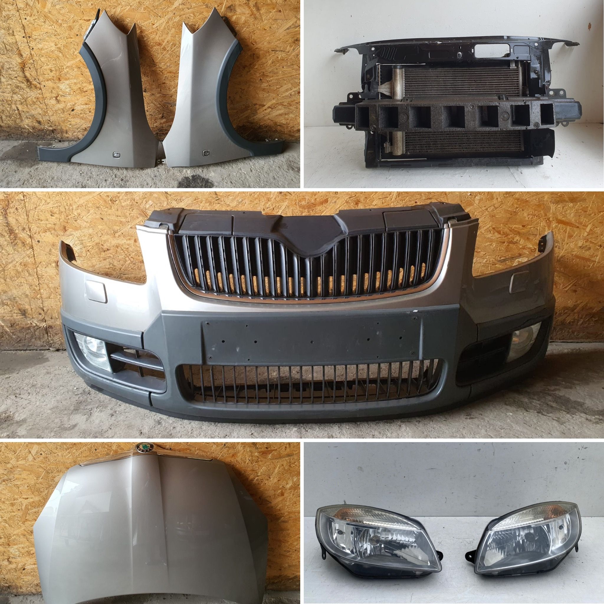 Zderzak maska lampa Roomster Fabia II scout 9202