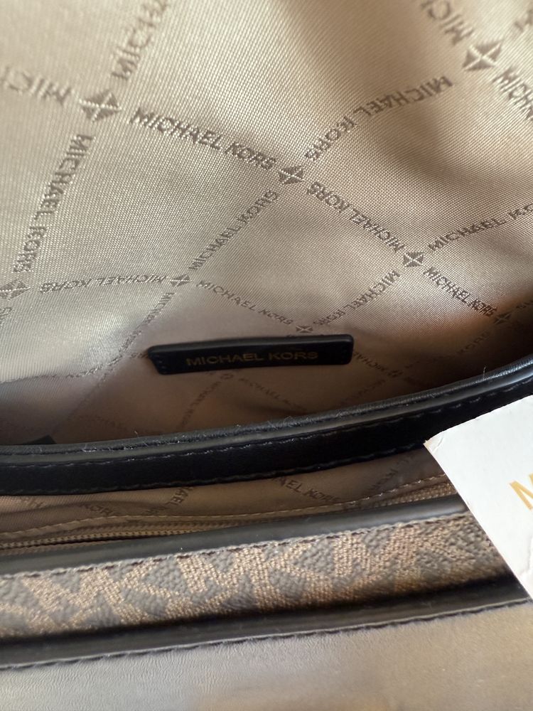 Nowa torebka Michael Kors brązowa monogram złote okucia