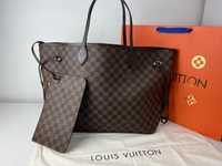 Luksusowa torebka shopperka Louis Vuitton Neverfull skóra naturalna