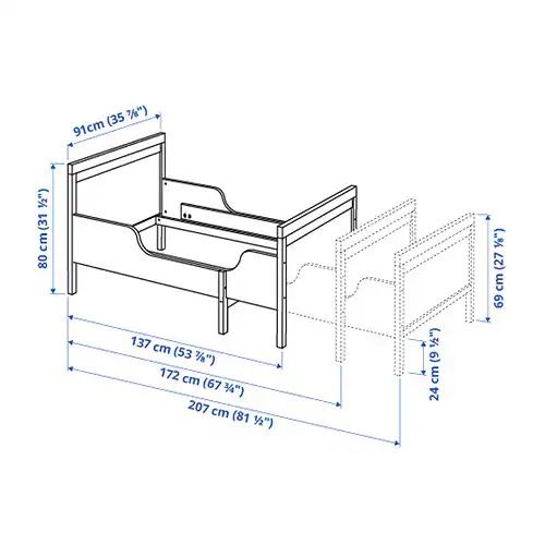Łóżko Ikea Sundvik z materacem