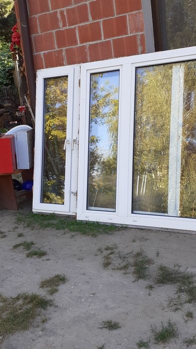 Okna plastikowe używane 2 bardzo duże cena za 2szt taniej
