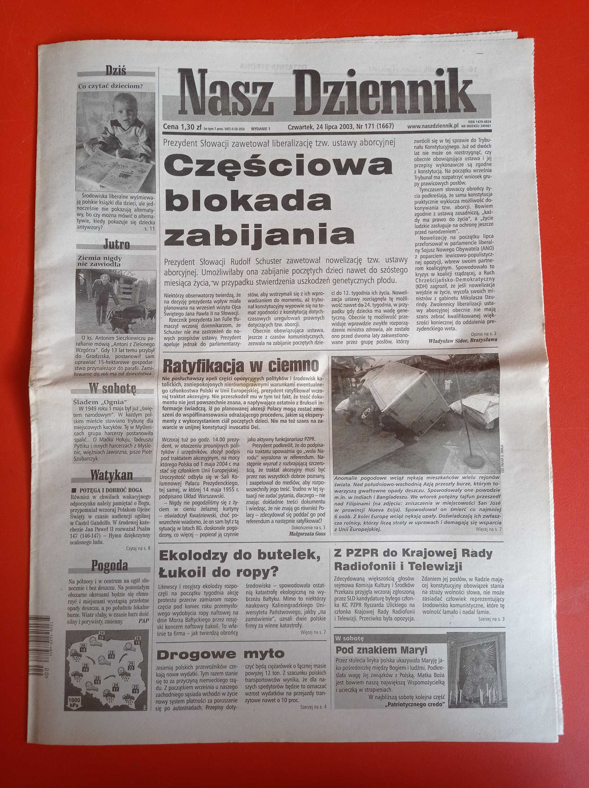 Nasz Dziennik, nr 171/2003, 24 lipca 2003