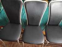 Krzesla czarne  3szt wysokie oparcie