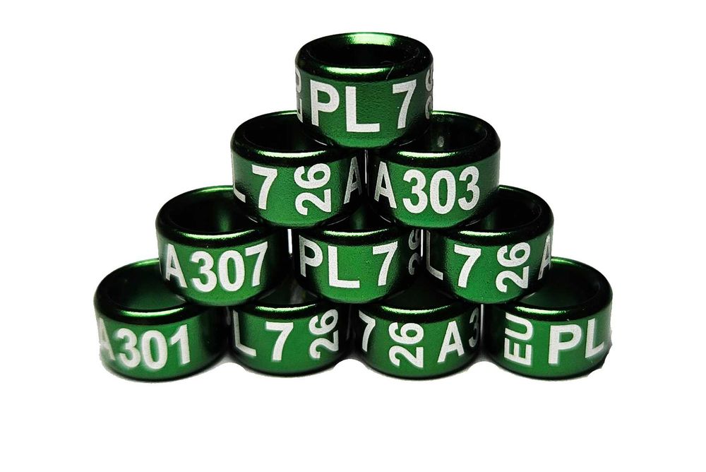 Obrączki na Aleksandretty 7mm 2025 r. - 10 szt.