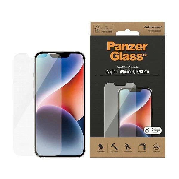 Szkło PanzerGlass Classic Fit antybakteryjne na iPhone 14 / 13 Pro / 1