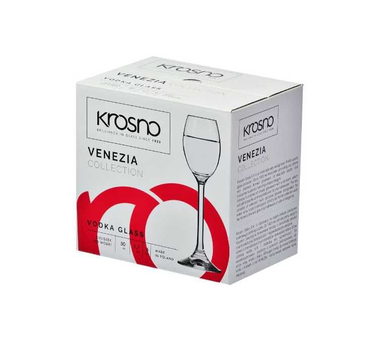 Komplet nowych kieliszków do wódki Krosno Glass Venezia 50 ml