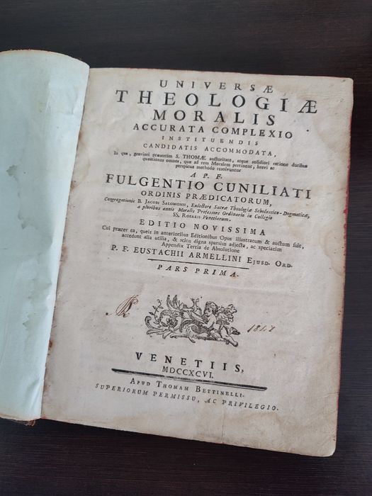 Livro Antigo de Teologia de 1796