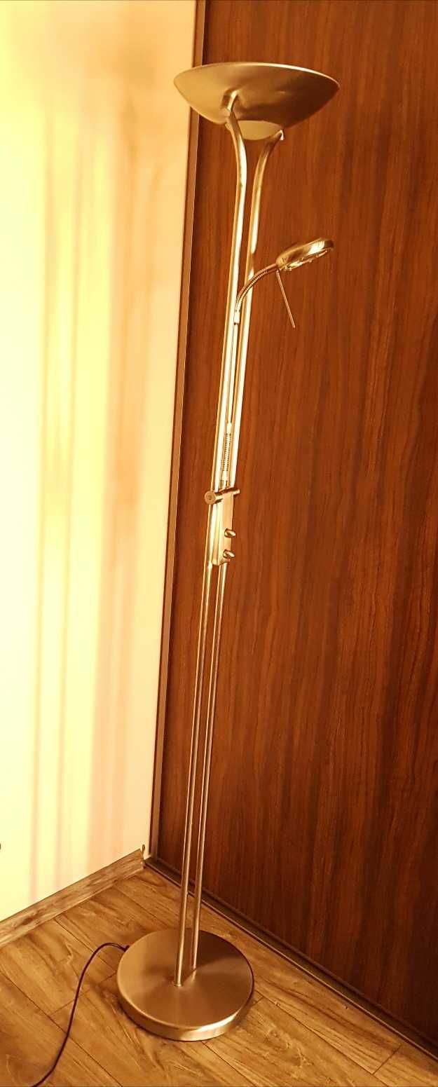 Lampa stylowa nocna stojąca stal szczotkowana polerowana