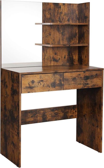 Nowa Toaletka z lustrem, nowoczesna toaletka z 2 szufladami Loft