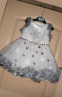 Костюм, снежинка,платье на Новый год,обруч туфельки