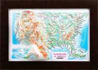 Mapa USA 3D Mini 17 x 12 cm w ramce