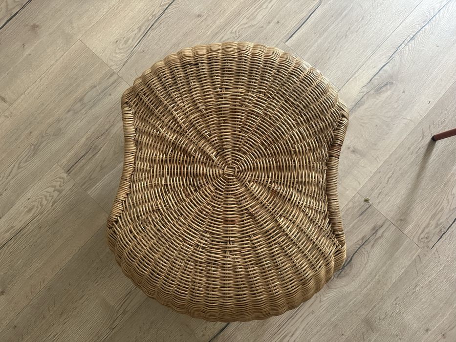 Podnóżek Ikea ze schowkiem, rattan/antracyt GAMLEHULT