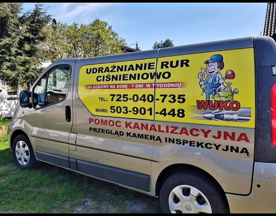 Udrażnianie czyszczenie Rur kanalizacij Kamera TV Hydraulik 24H WUKO