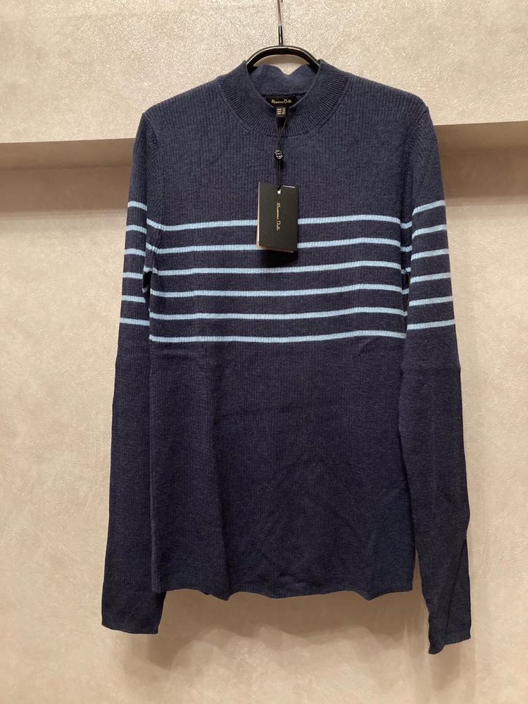 Полосатый трикотажный свитер в рубчик Massimo Dutti, размер S