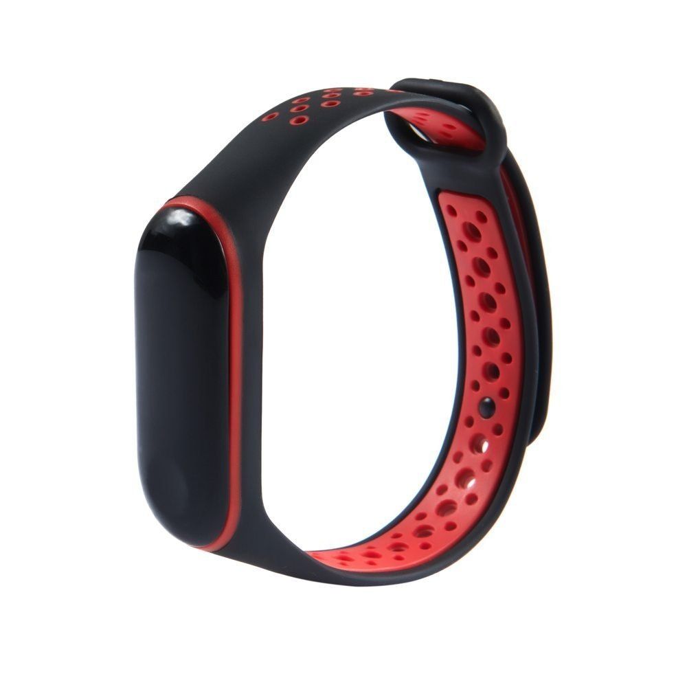 Silikonowa opaska do Xiaomi Mi Band 4 / Mi Band 3 czarno-czerwony