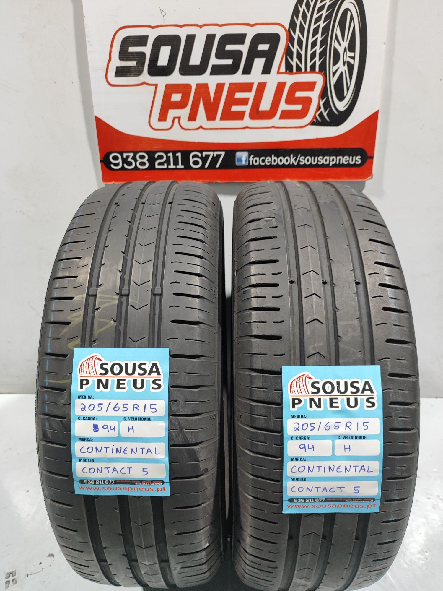 2 pneus semi novos 205-65R15 Continental - Oferta dos portes