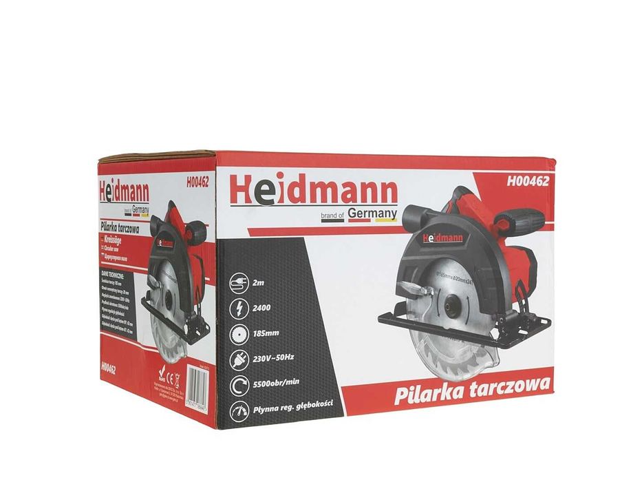 Piła tarczowa najazdowa ręczna 230 V 20 mm 185 mm 2400 W pilarka 2030