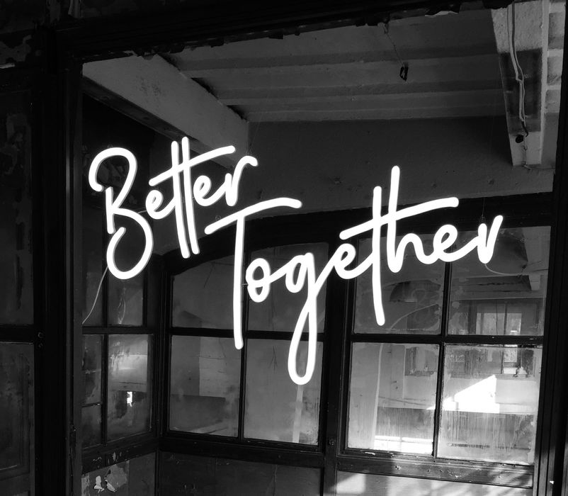 Napis led Better Together, ledon, neon weselny