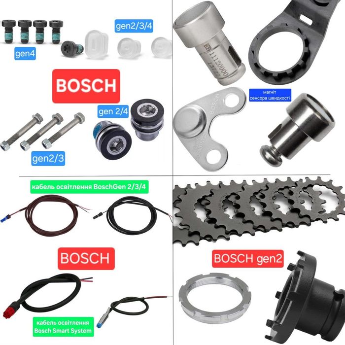 Комплектуючі Bosch/Shimano/заглушки/зірки