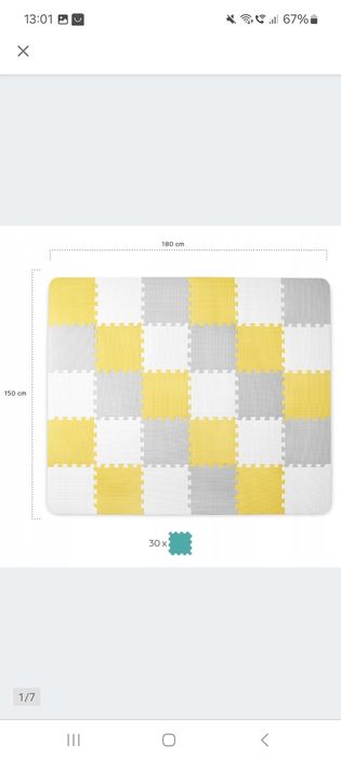 Mata Puzzle Kinderkraft Yellow