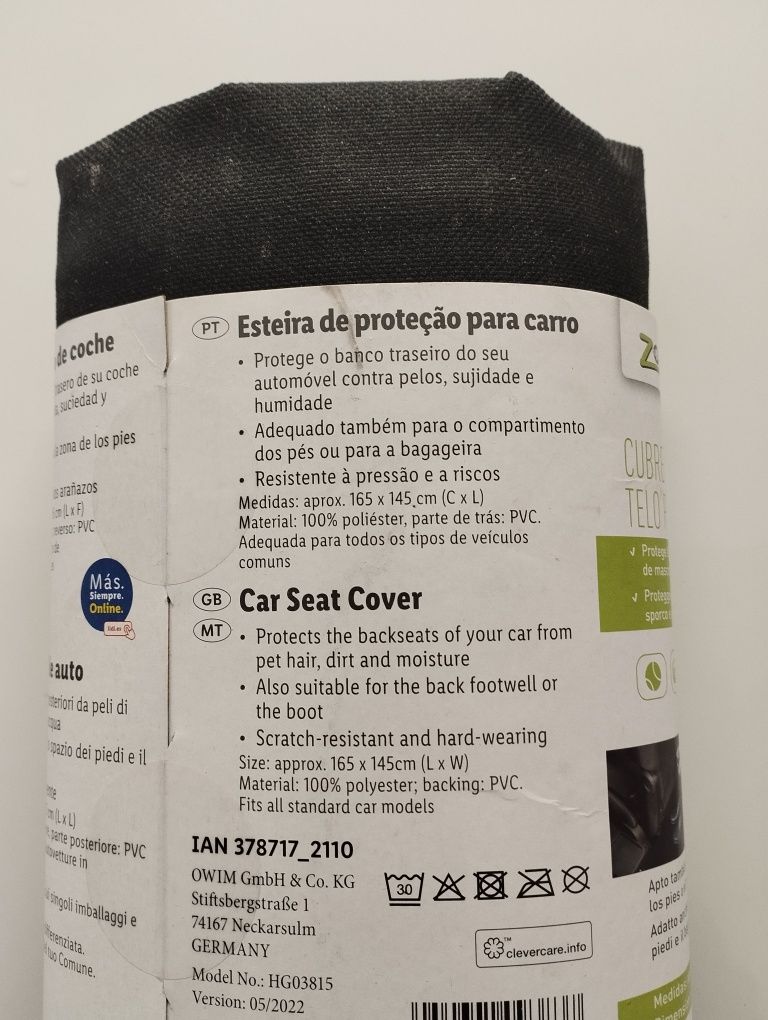 Capa protetora de carro para transporte de animais