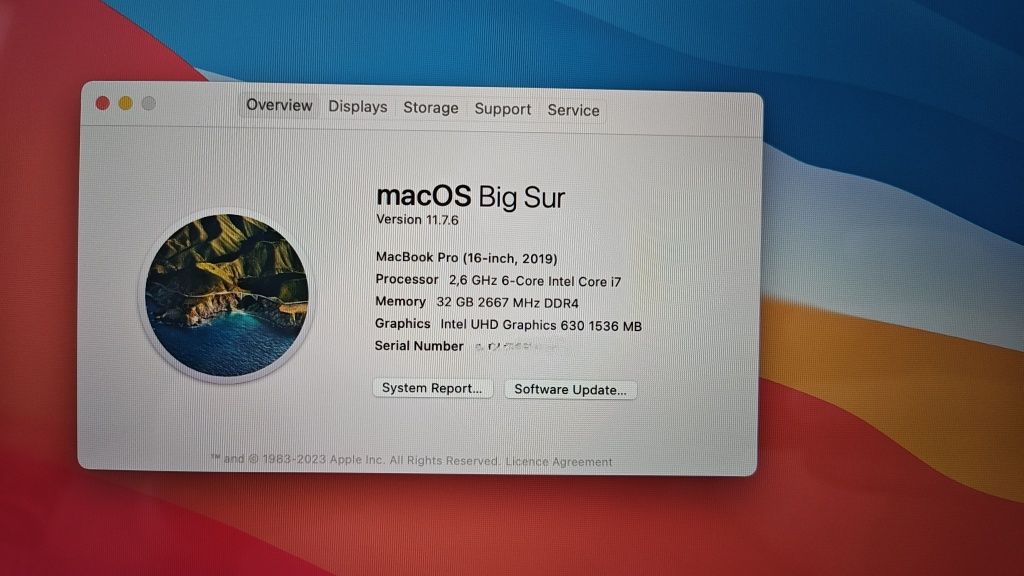 Apple MacBook Pro A2141 i7 1TB 32GB 5500M grafika 8GB