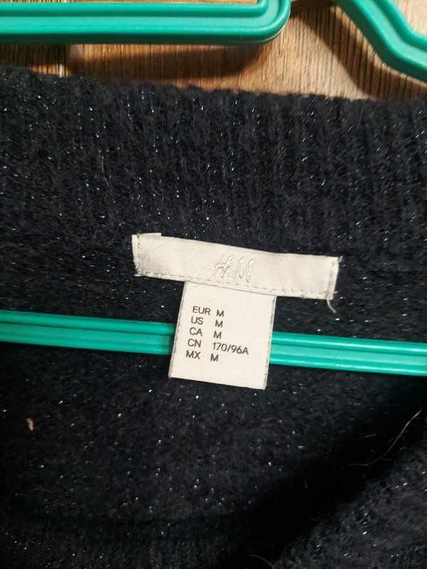 Granatowy sweterek z błyszczącą nitką H&M