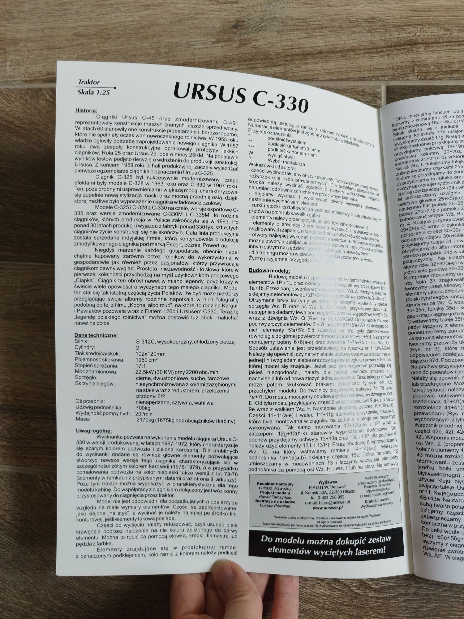 Model kartonowy URSUS C-330