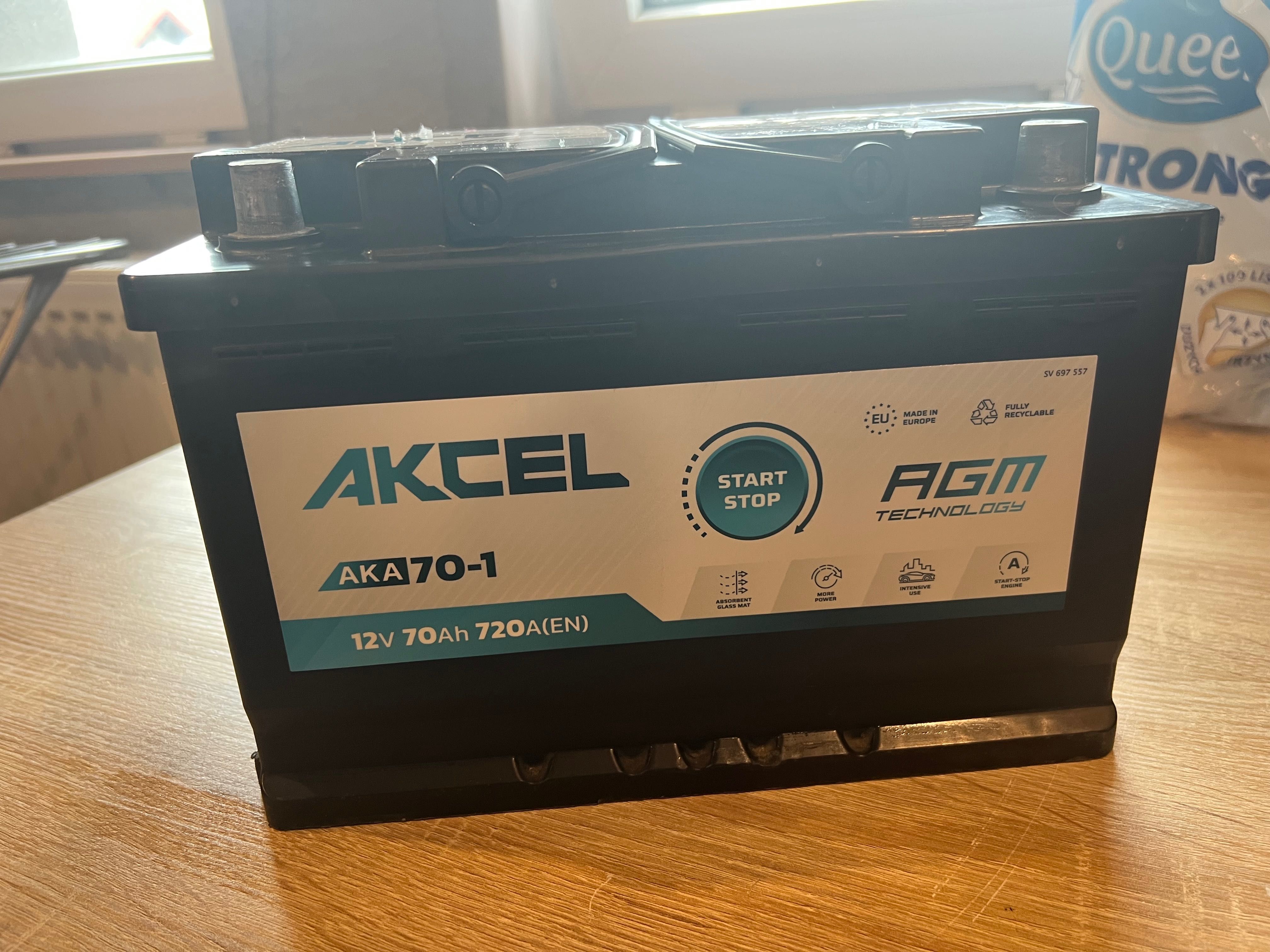 Akumulator AGM start-stop Akcel 70Ah/720A
