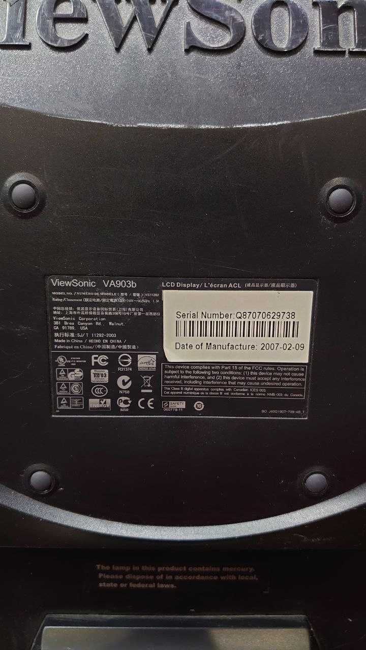 Монітор 19'' viewsonic vx1945wm-3