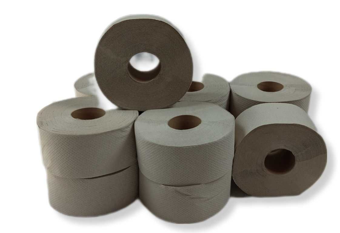 Papier toaletowy JUMBO 12szt makulatura duży 80m szary ekologiczny 1w