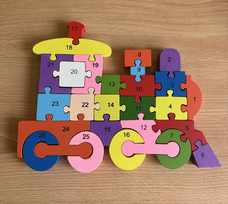 Деревʼяний пазл Потяг, конструктор