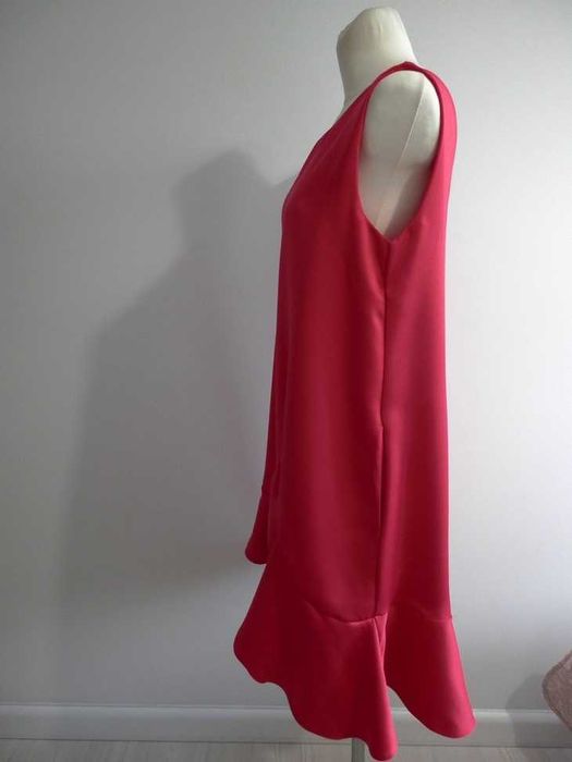 Sukienka Wizytowa Imprezowa Trapezowa Malinowa Reserved XL