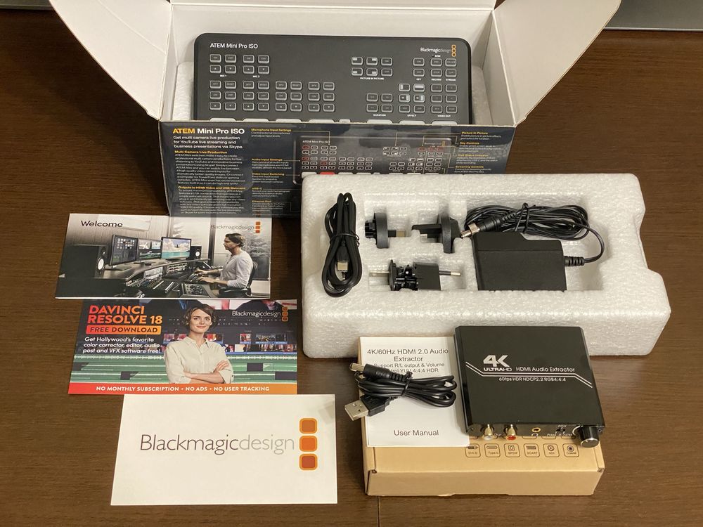 Видеомикшер Blackmagic ATEM Mini Pro ISO + HDMI аудиодекодер
