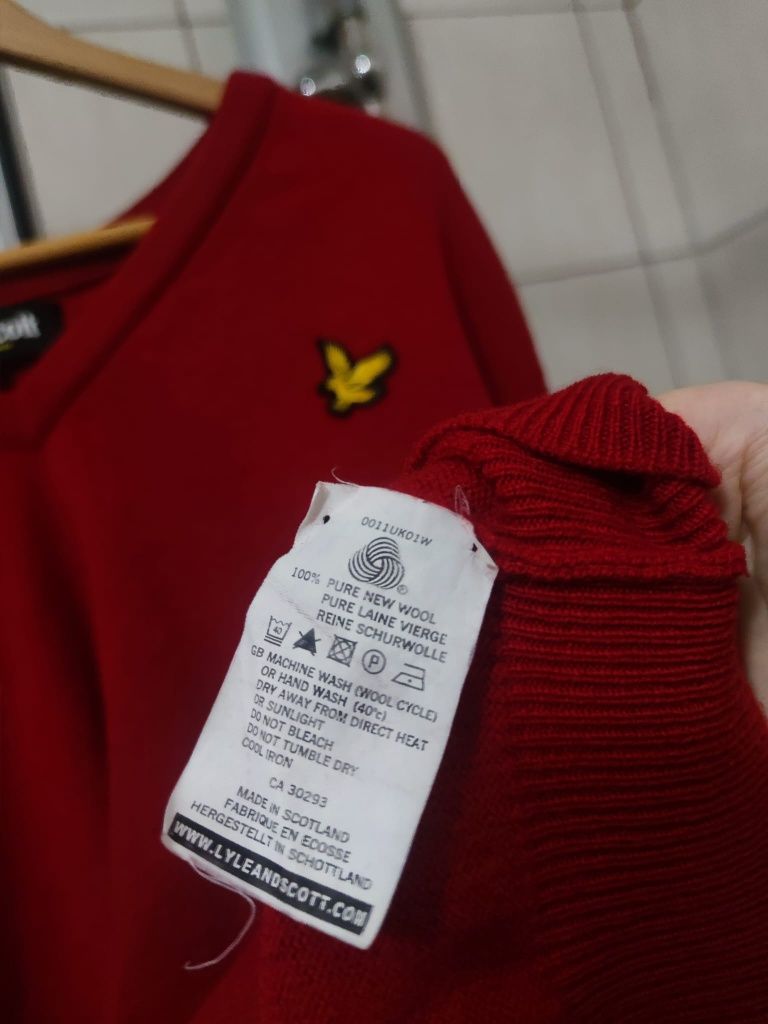 sweter sweterek czerwony XXL red Lyle&Scott classic sport retro drip p