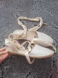 Sandały damskie wiązane espadryle