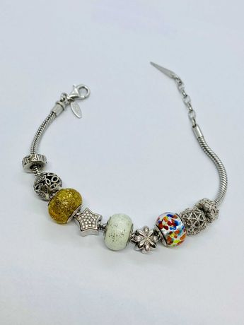 Bransoletka srebrna 925 APART beads charms 9 elementów /stan IDEALNY!