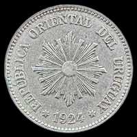 Moeda de 2 Centesimos - 1924 - Uruguai (Poissy)