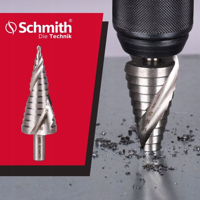 Wiertło Stopniowe Stożkowe Spiralne 4-30 Schmith