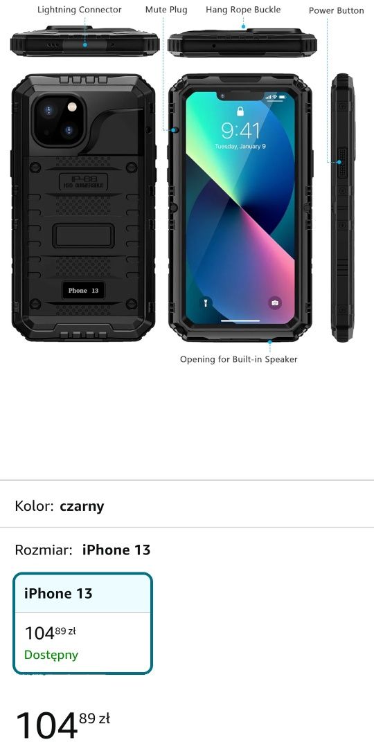 Seacosmo Wodoszczelne etui na iiPhone 13