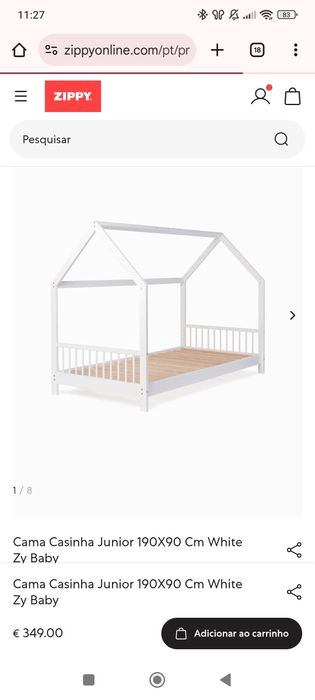 Cama criança Zippy estilo casinha