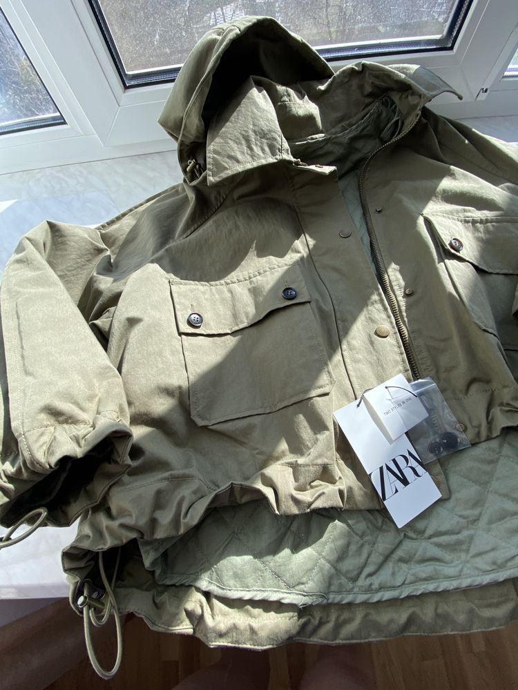 Куртка Зара Zara камуфляжная с подкладкой