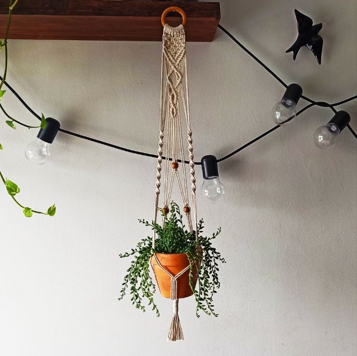 Suporte para vaso em Macramé